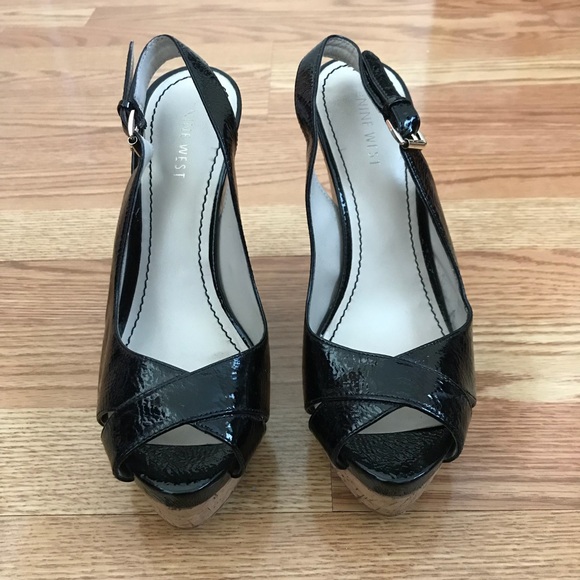 Nine West Peep Toe Wedge Heels - Picture 2 of 7